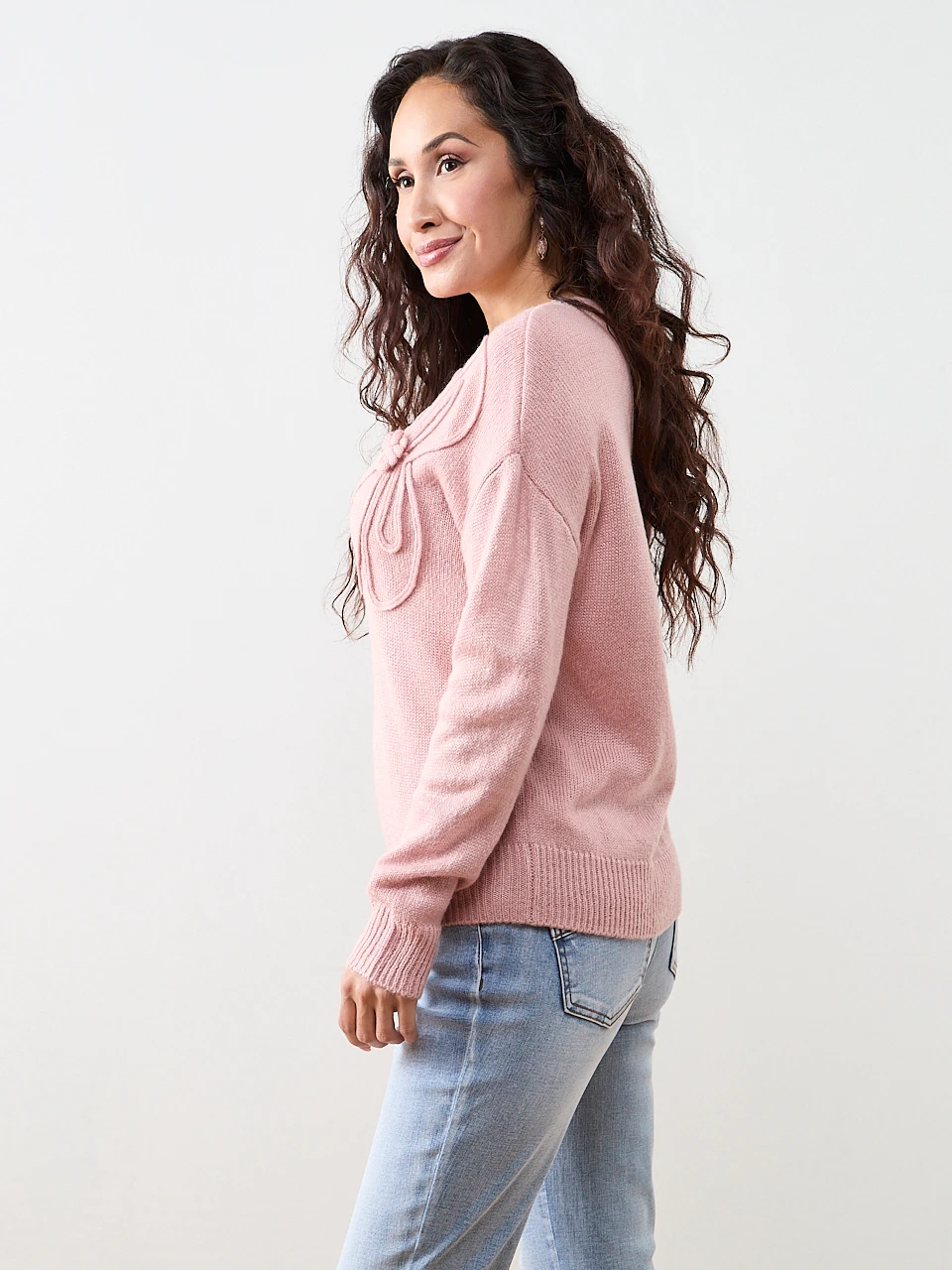 Petite Long Sleeve Applique Sweater