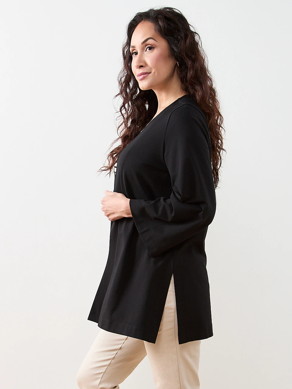 Petite Long Sleeve Edge to Edge Topper