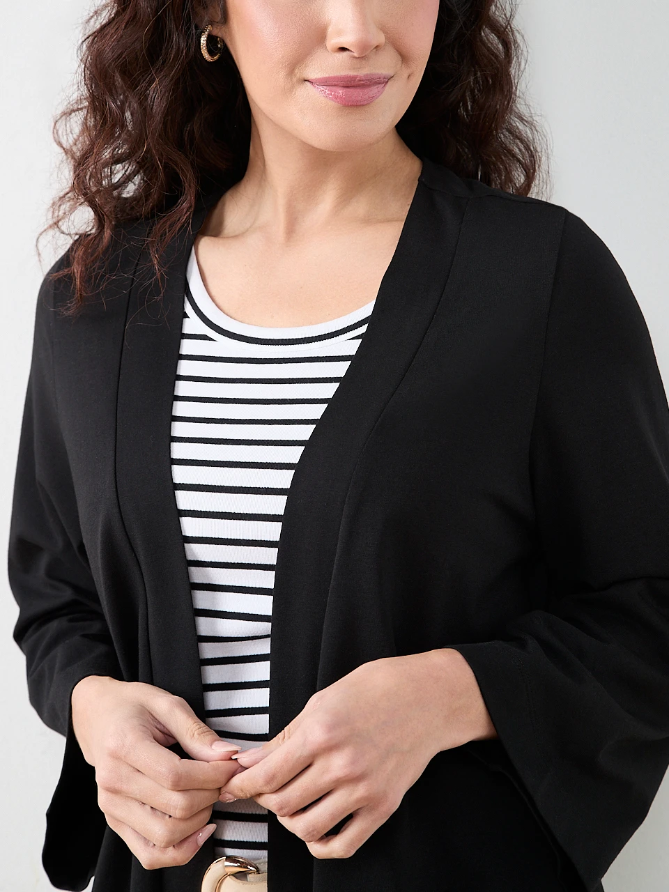 Petite Long Sleeve Edge to Edge Topper
