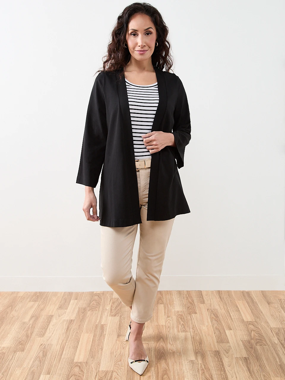 Petite Long Sleeve Edge to Edge Topper