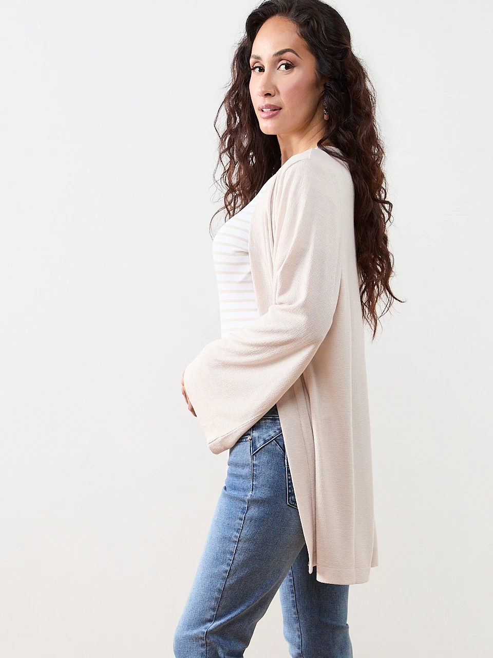Petite Long Sleeve Edge-to-Edge Topper