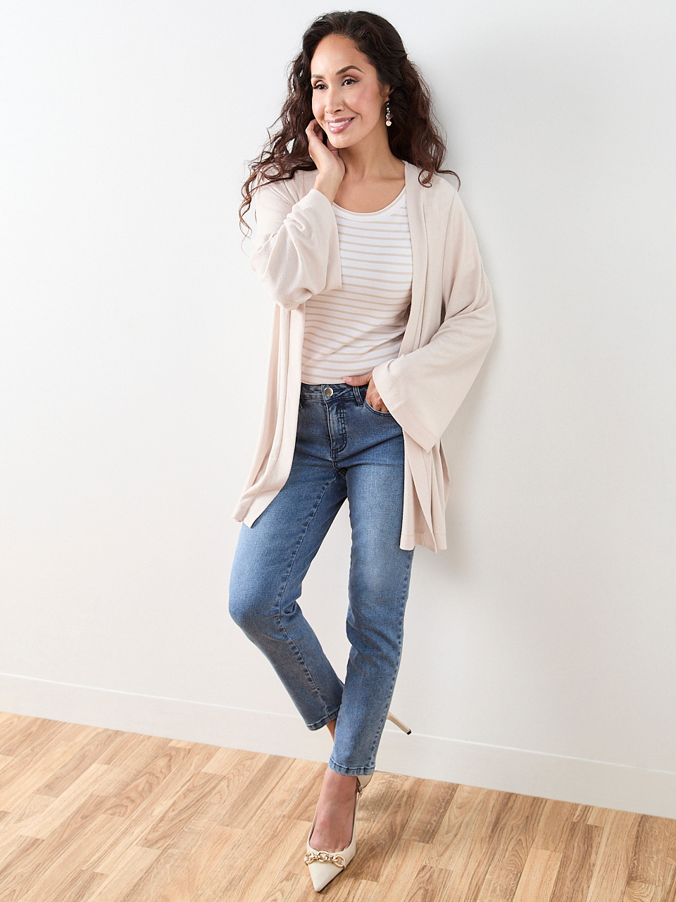 Petite Long Sleeve Edge-to-Edge Topper