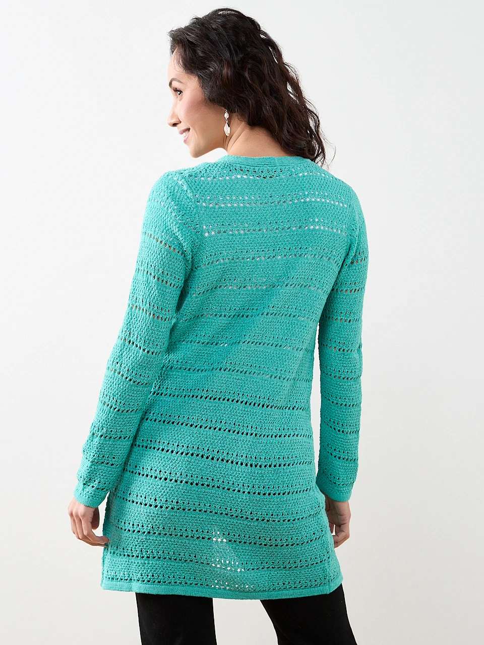 Petite Long Sleeve Open Stitch Cardigan