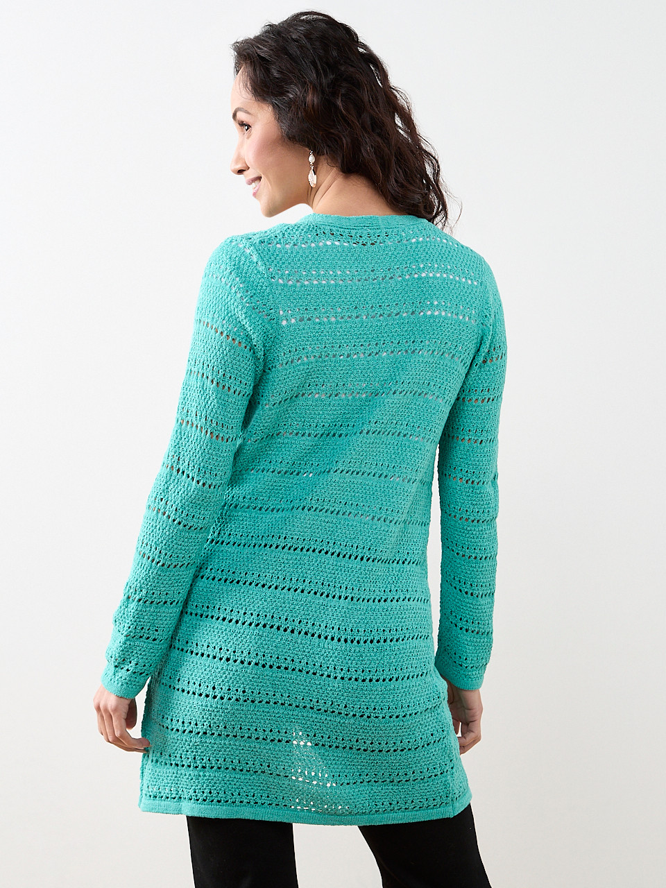 Petite Long Sleeve Open Stitch Cardigan