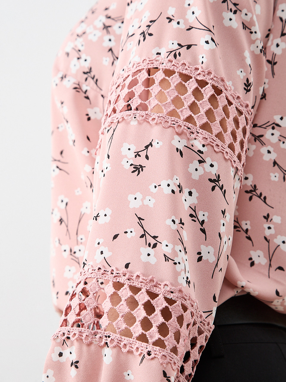 Petite Long Sleeve Round Neck Blouse