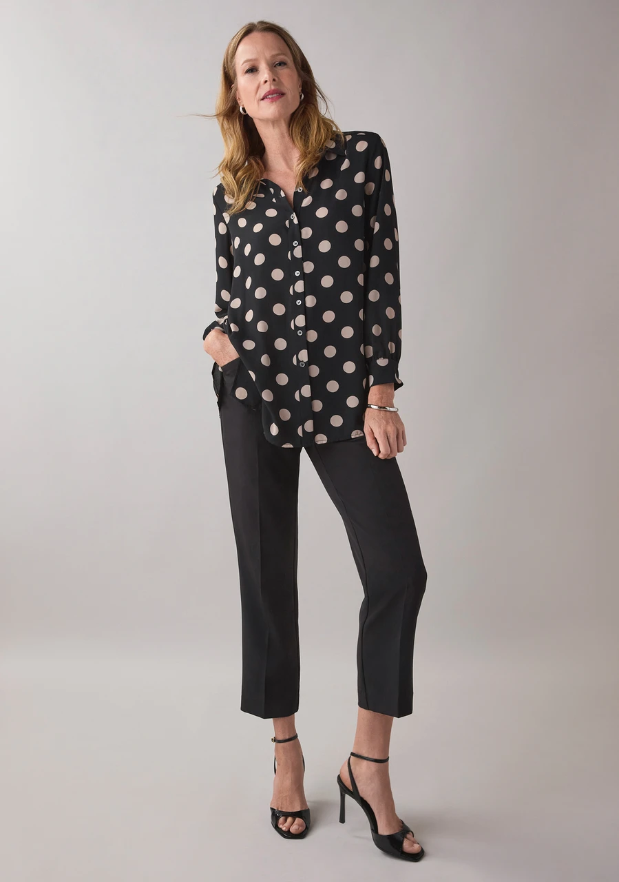 Petite Long Sleeve Tunic Blouse