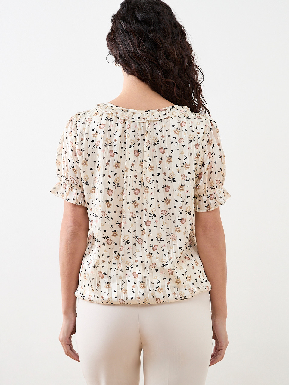 Petite Ruffle and Bubble Hem Blouse