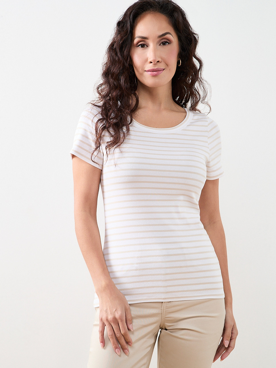 Petite Short Sleeve Scoop Neck Tee