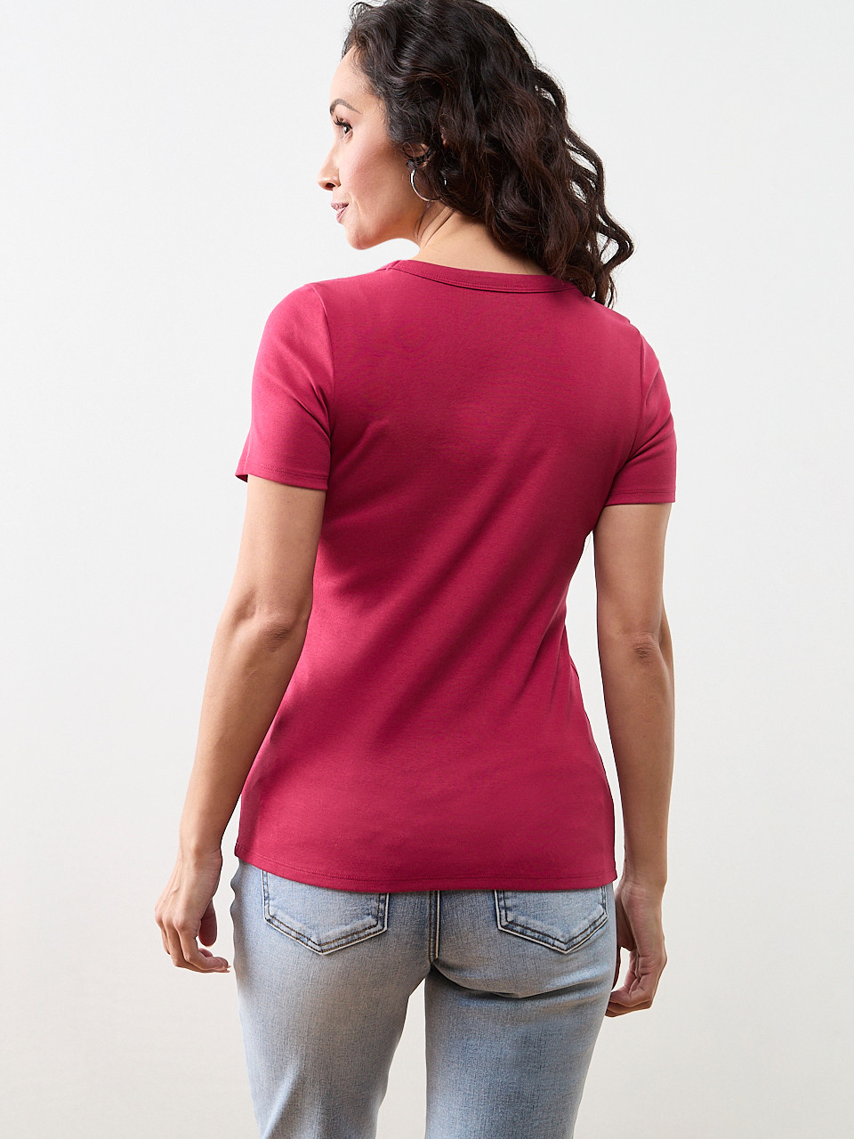Petite Short Sleeve V-Neck Tee