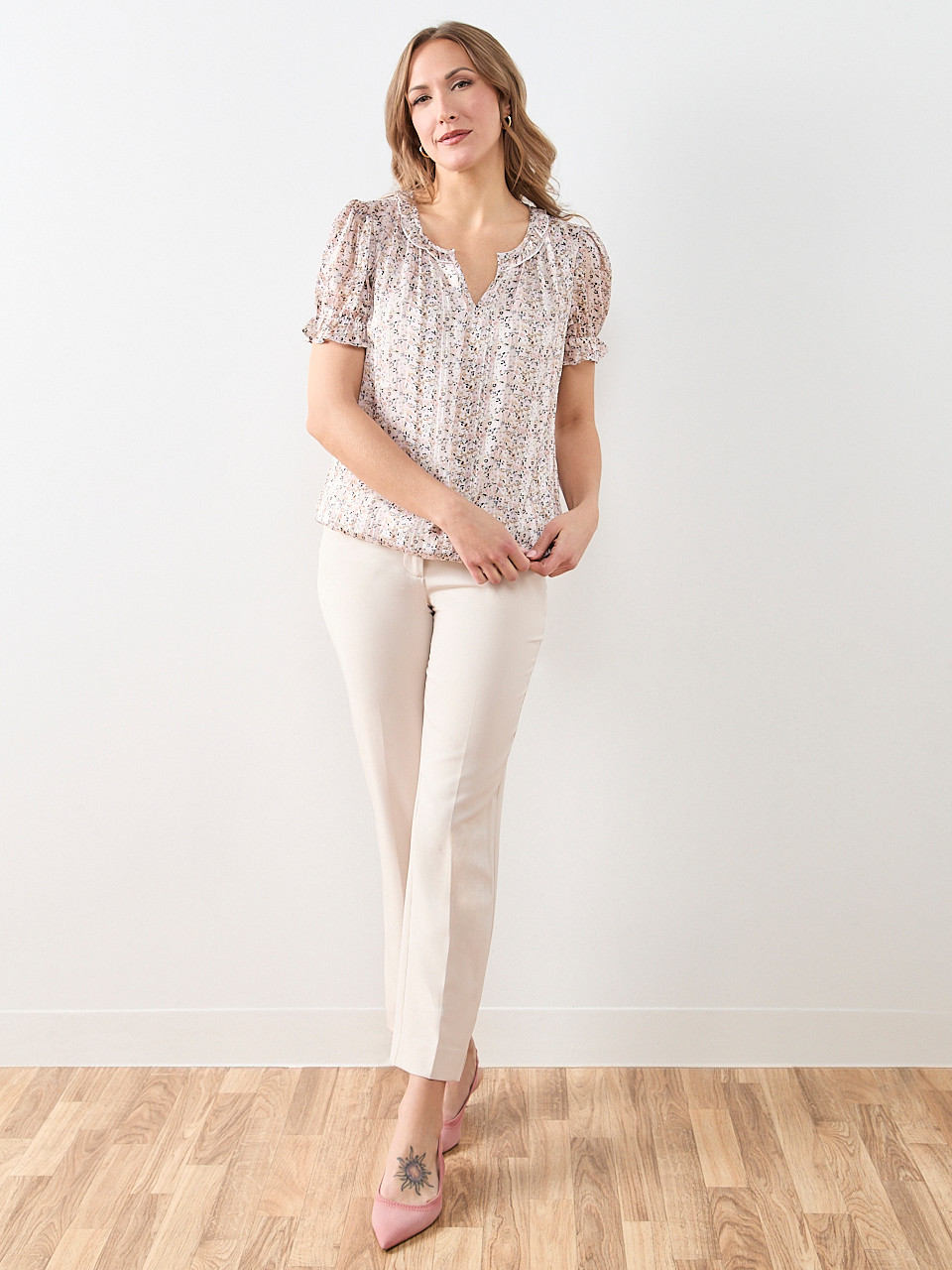 Ruffle and Bubble Hem Blouse