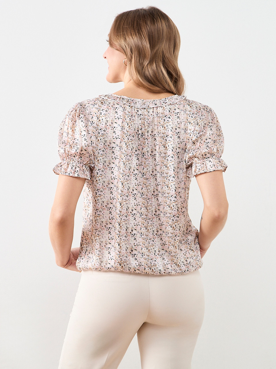 Ruffle and Bubble Hem Blouse