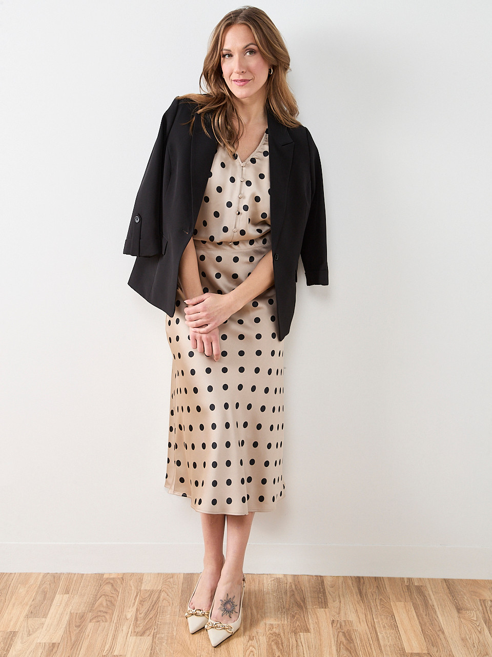 Satin Bias Cut Midi Skirt