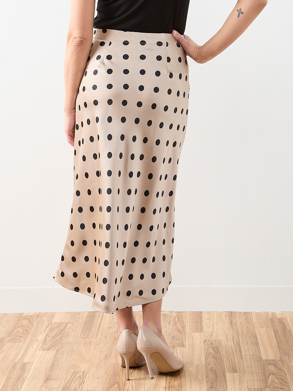 Satin Bias Cut Midi Skirt