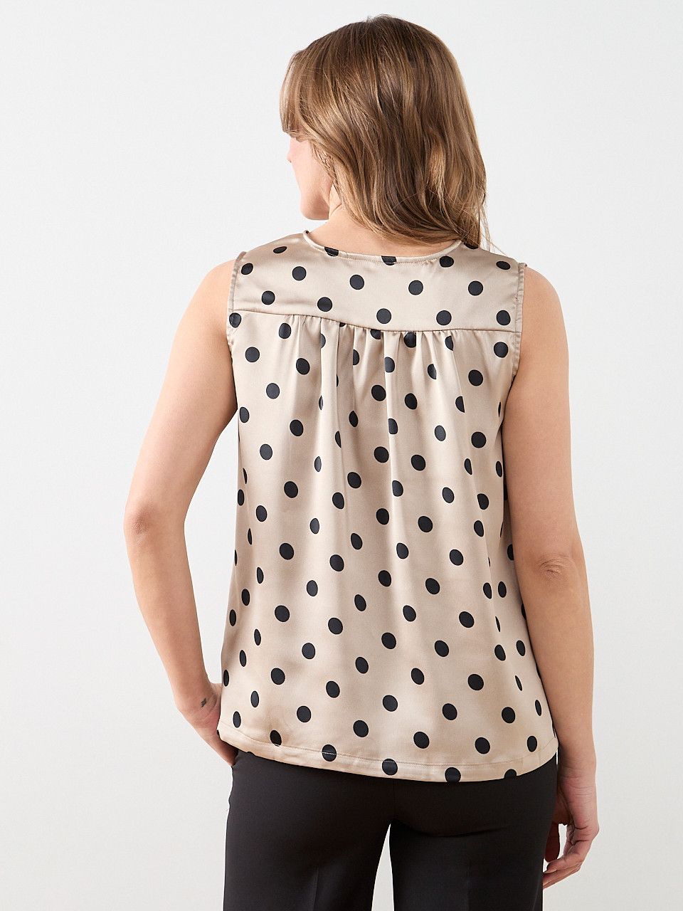 Sleeveless V-Neck Button Front Blouse