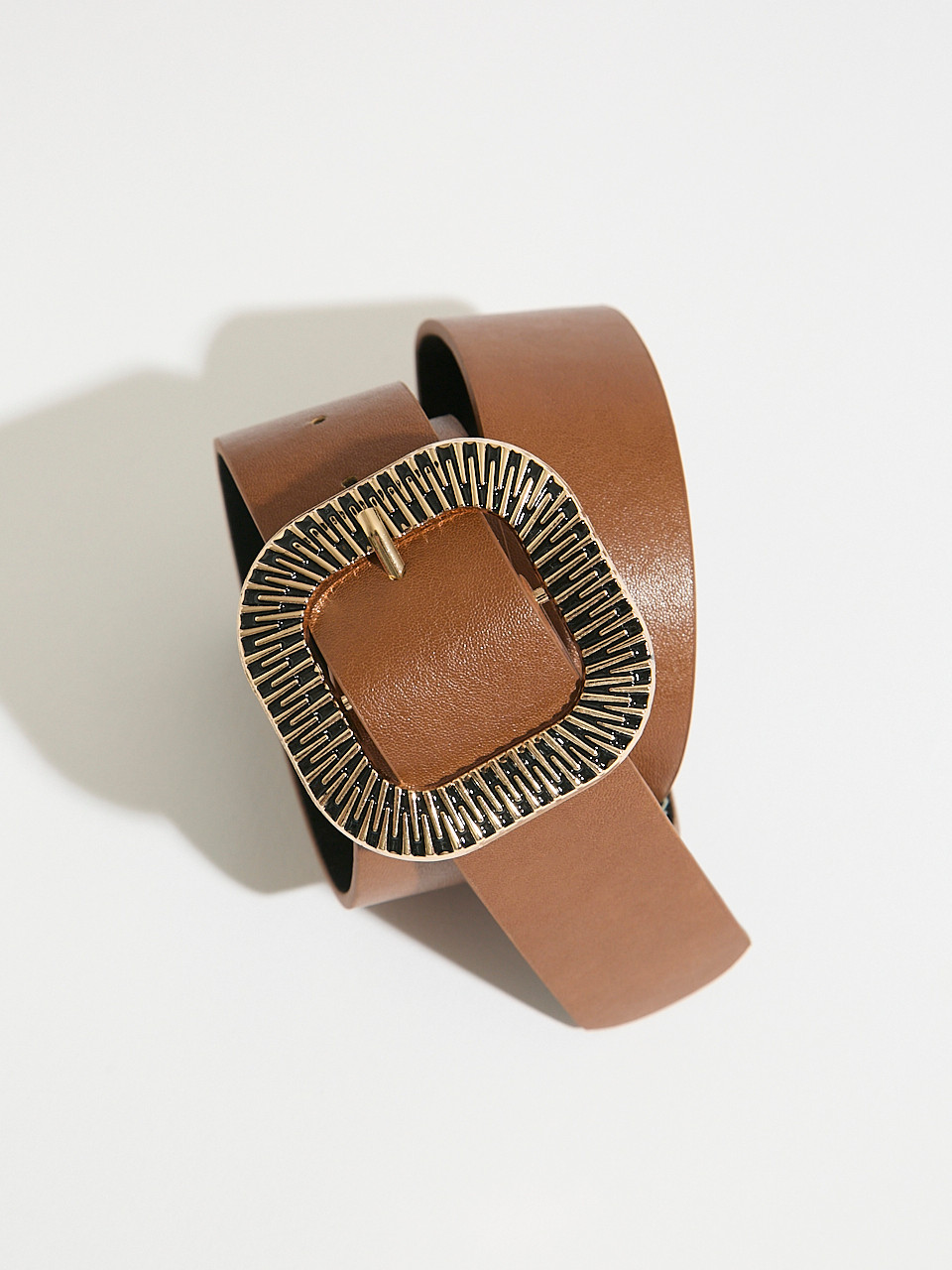 Tobacco Textured Buckle Pant Belt