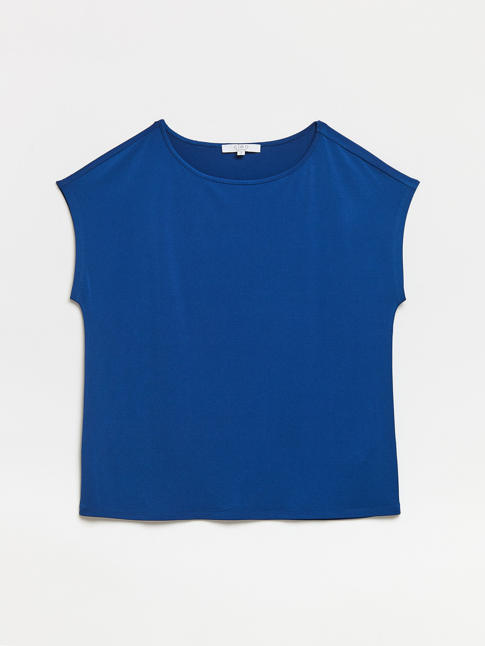 Petite Cap Sleeve Crepe Top in Solid Cobalt
