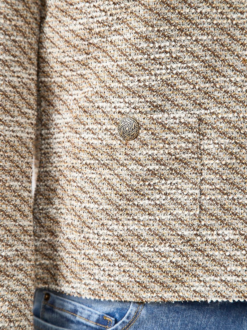 Knit Tweed Jacket in Tobacco
