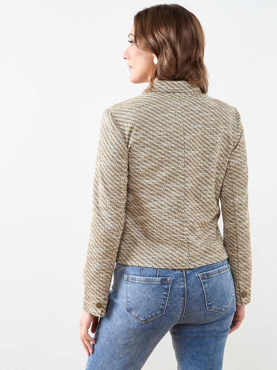 Knit Tweed Jacket in Tobacco