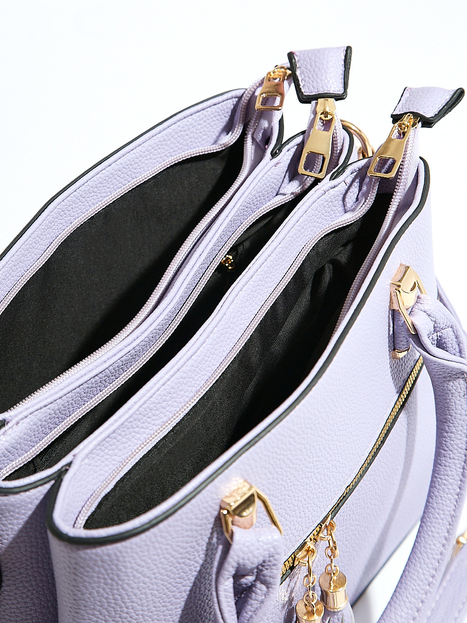 Tassle Front Handbag in Lavender