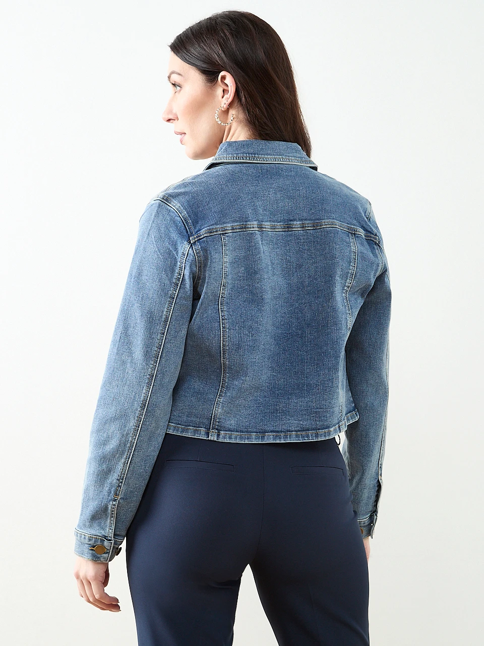 Cropped Denim Jacket in Vintage Wash