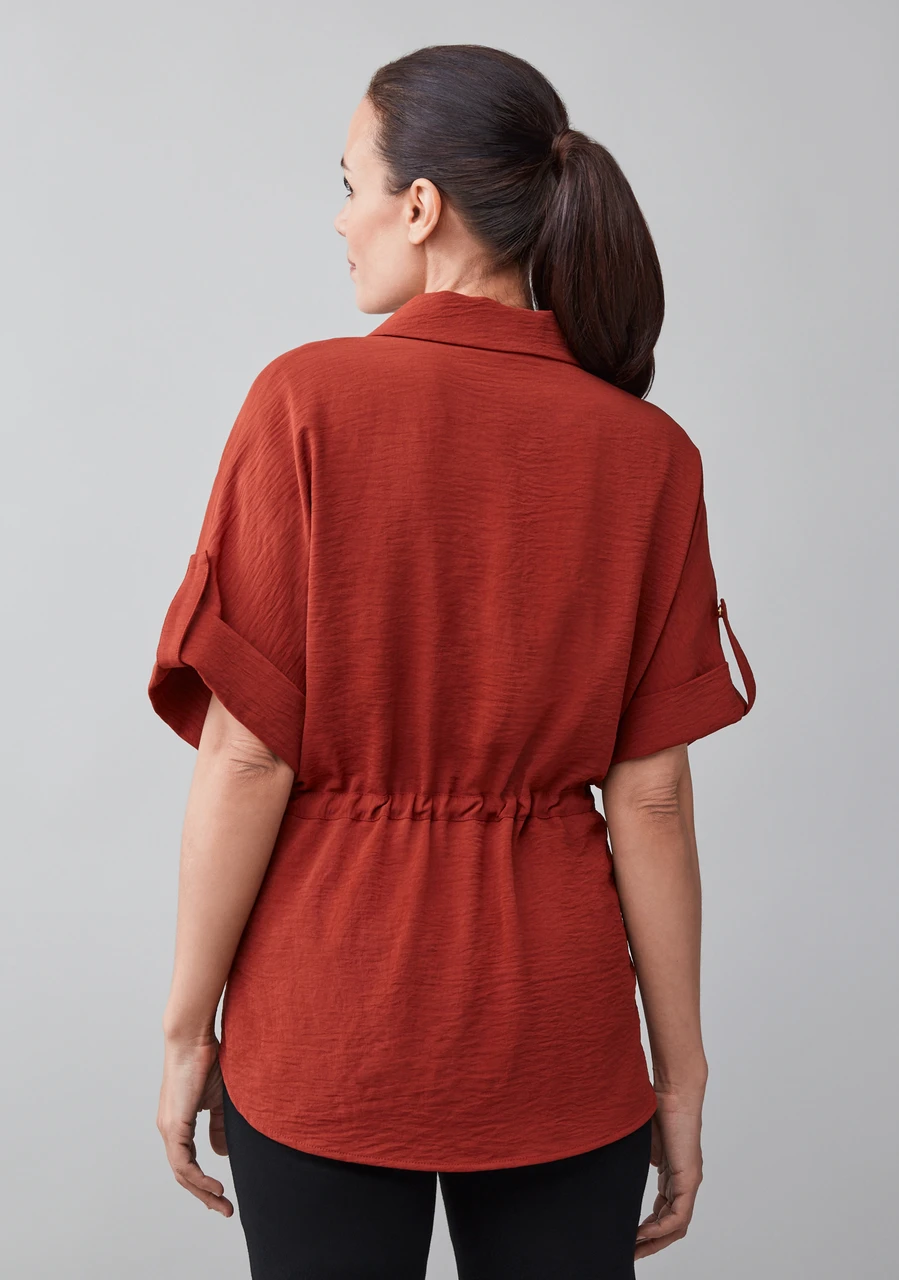Twill Relaxed Jacket in Terracota