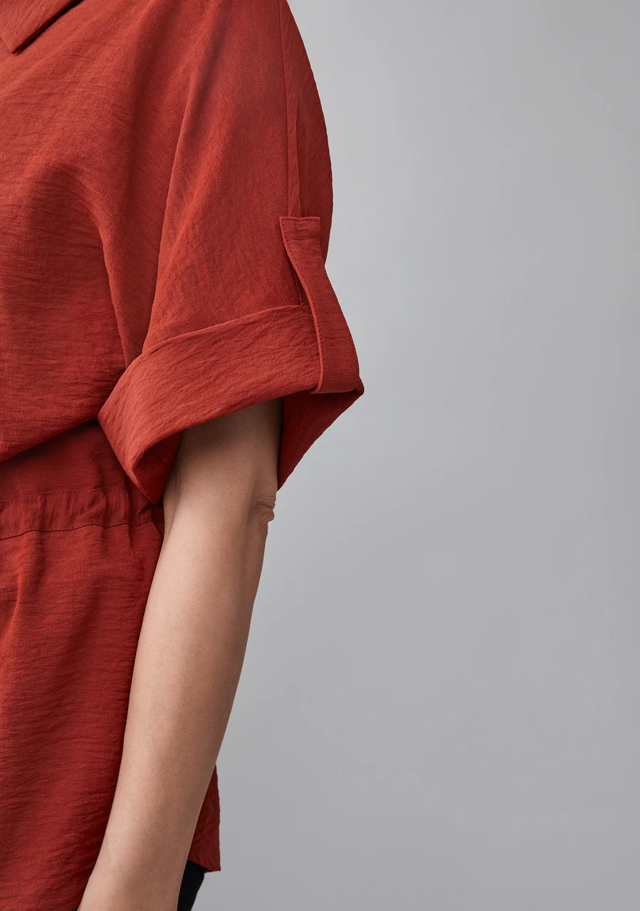 Twill Relaxed Jacket in Terracota
