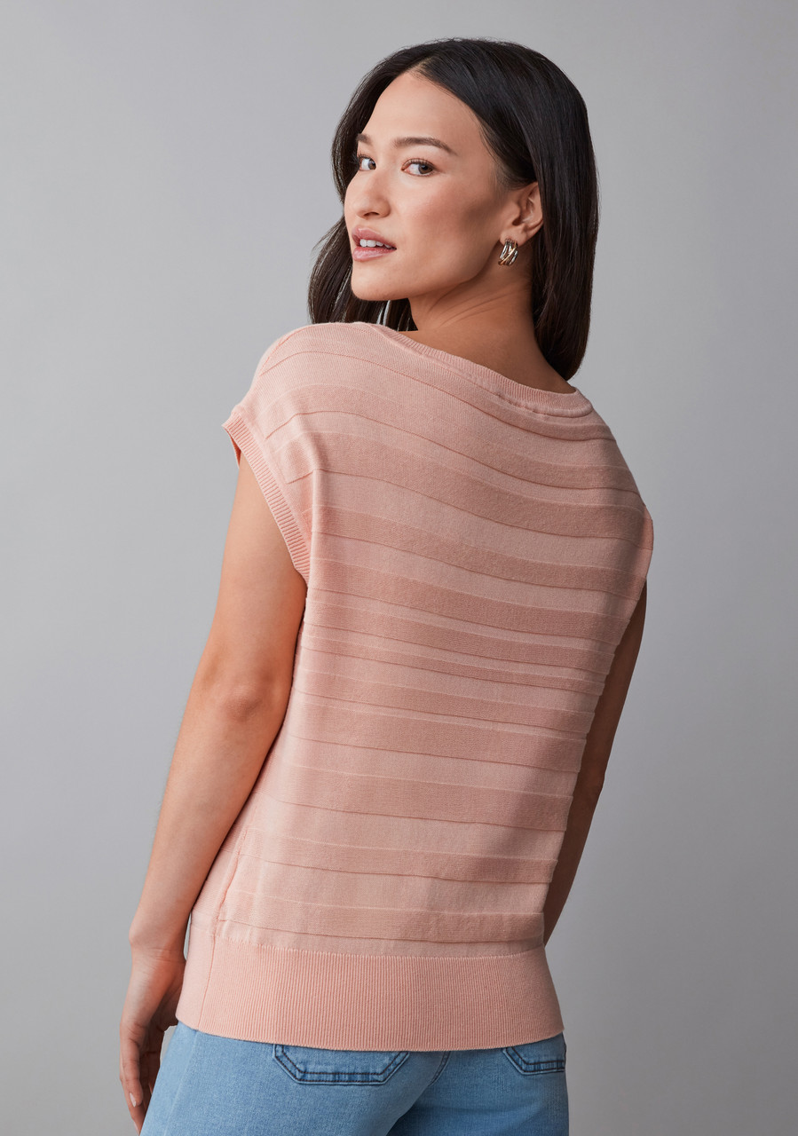 Short Sleeve Pullover Sweater in Apricot