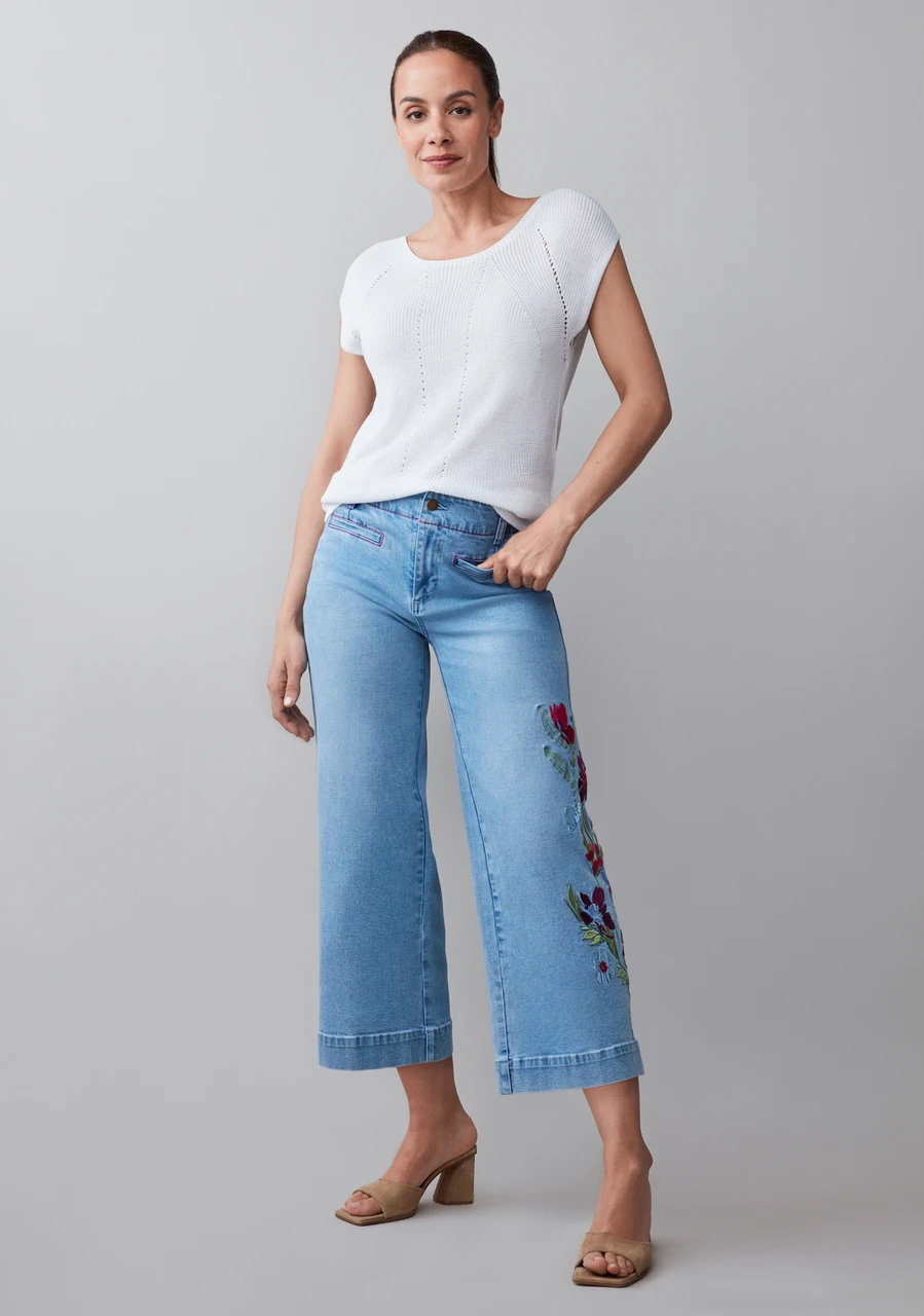 Cap Sleeve Scoop Neck Sweater in White