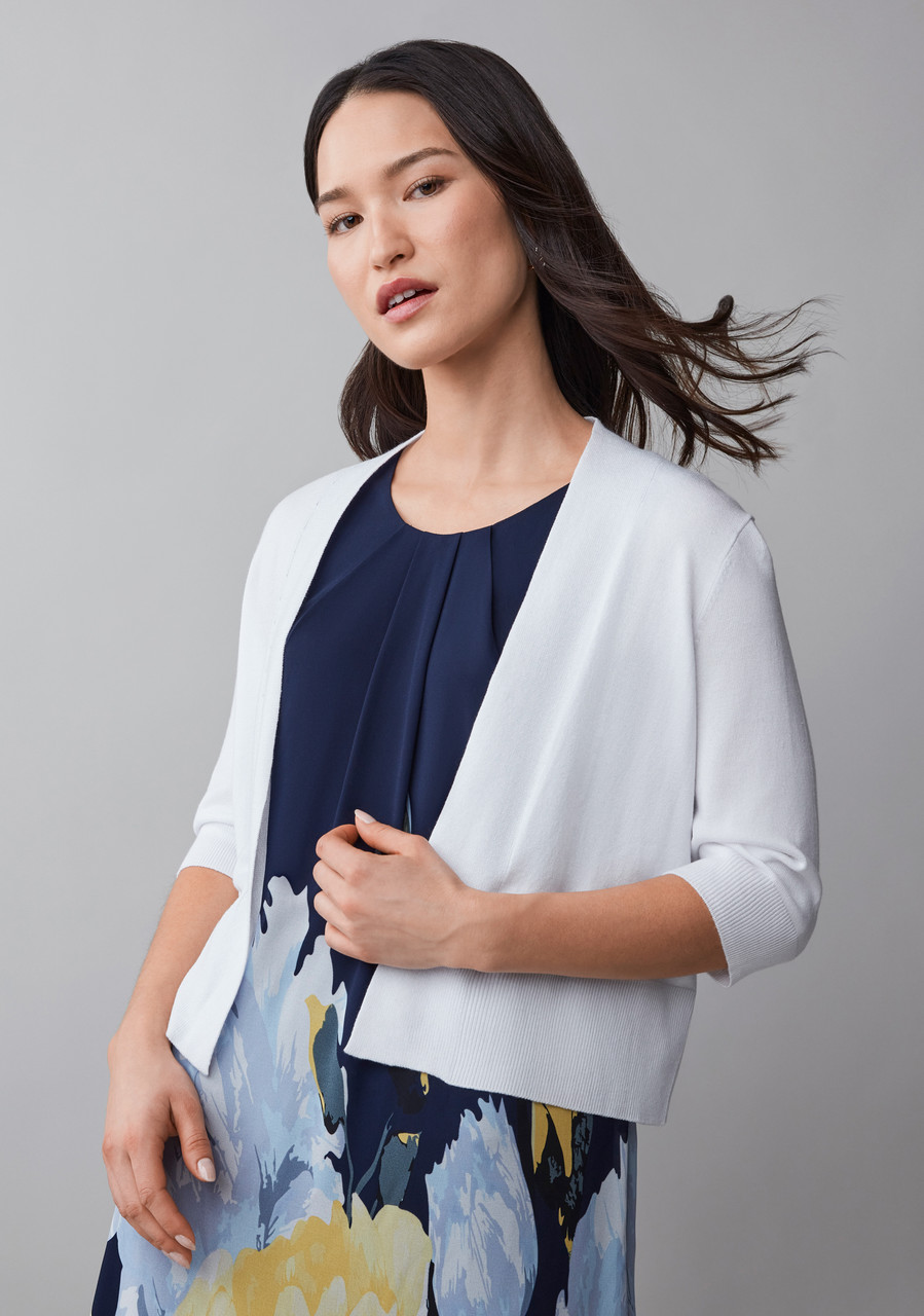 Elbow Shrug Sweater in White