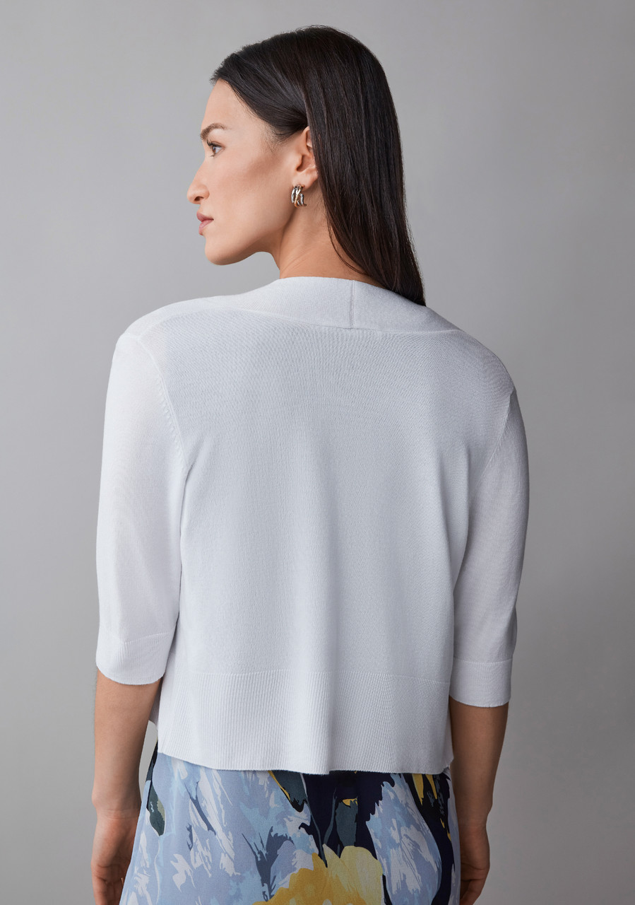 Elbow Shrug Sweater in White