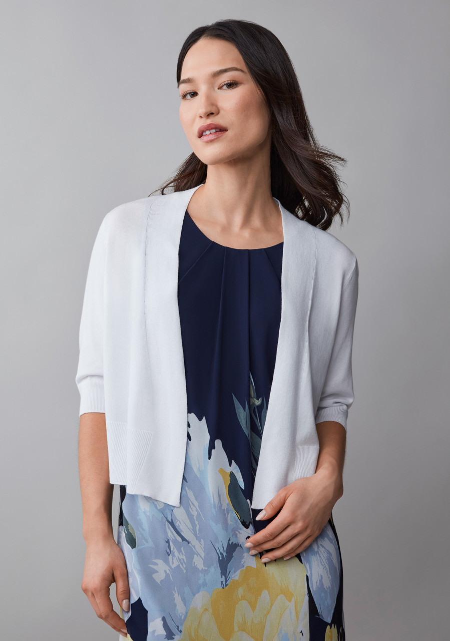 Elbow Shrug Sweater in White