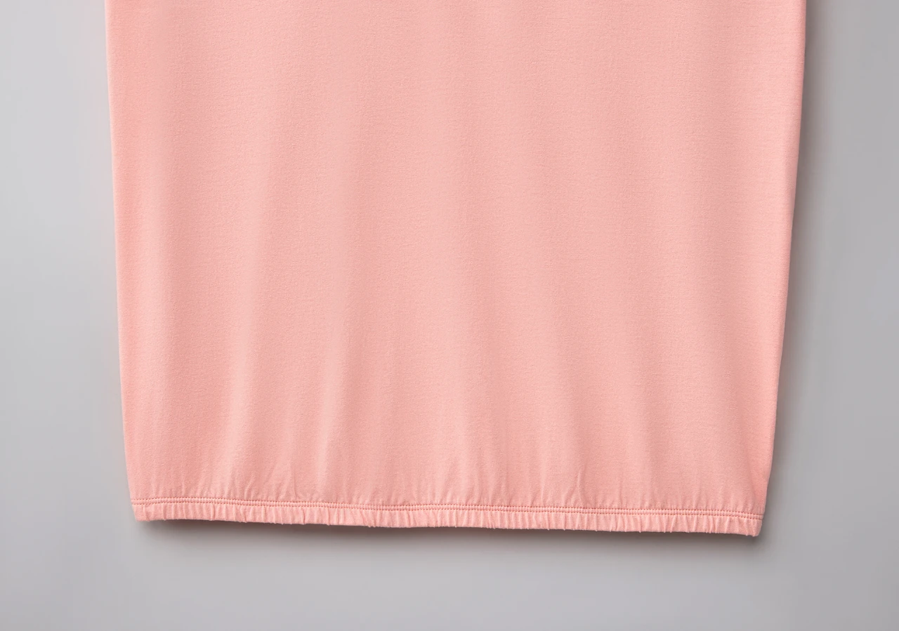 Apricot Bubble Hem Short Sleeve V Neck Tee