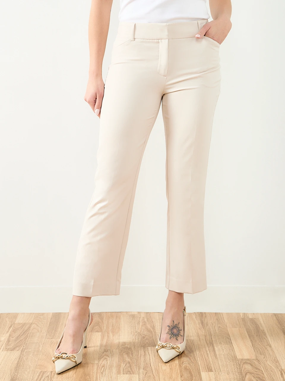 Leah Ankle Pant in Stone