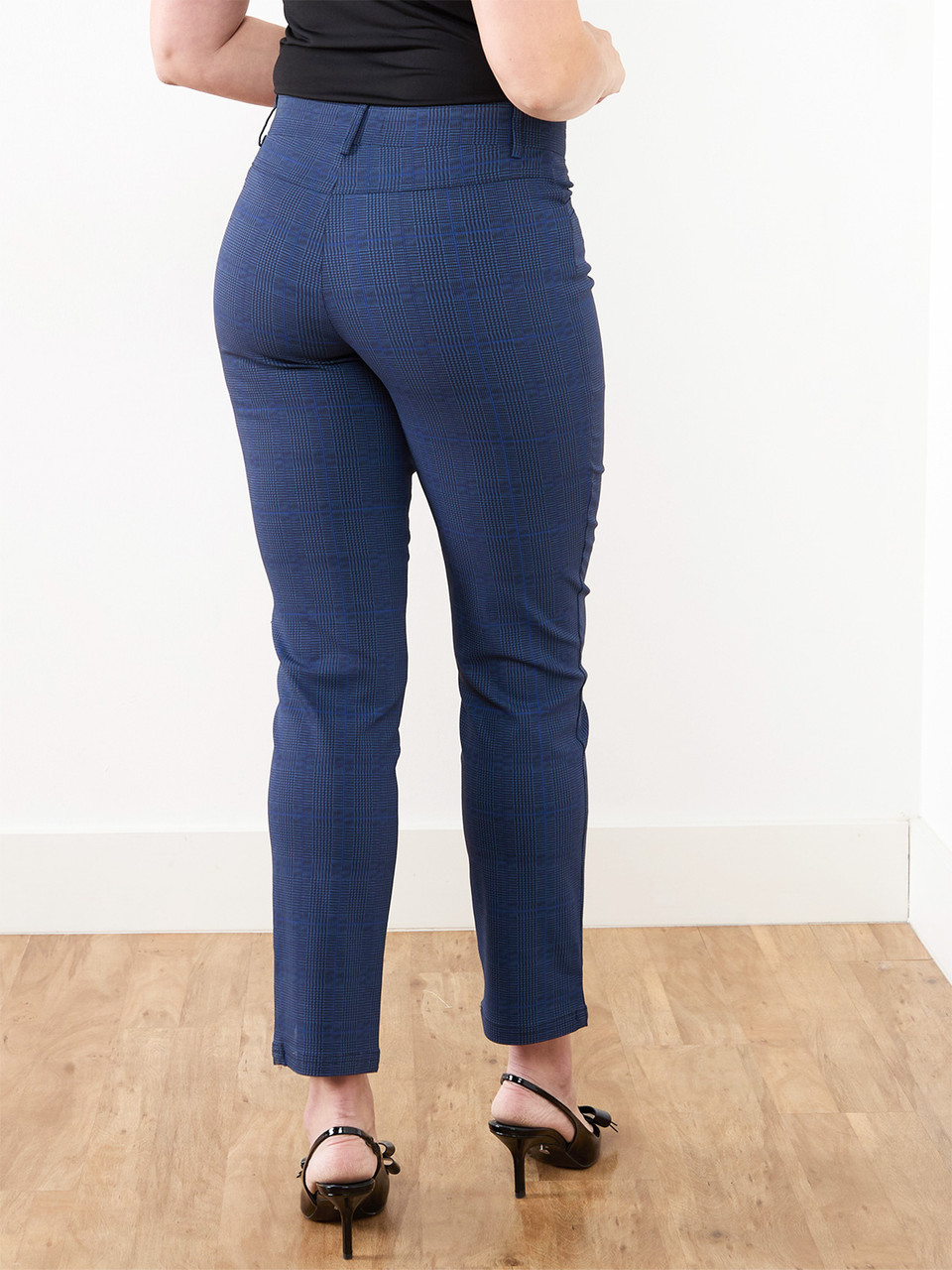 Emily Slim Leg Plaid Pant