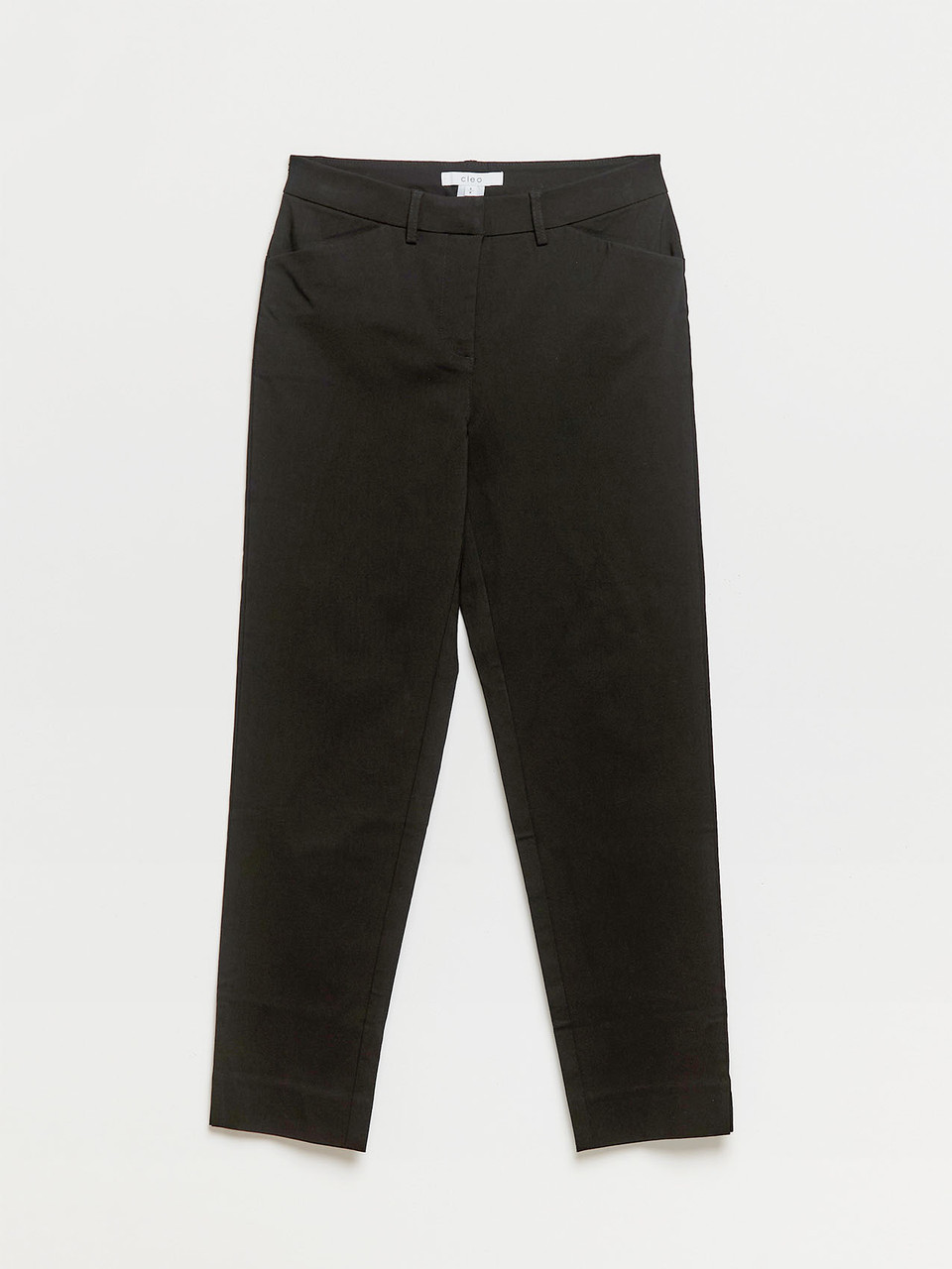 Christy Slim Black Ankle Pant in Microtwill