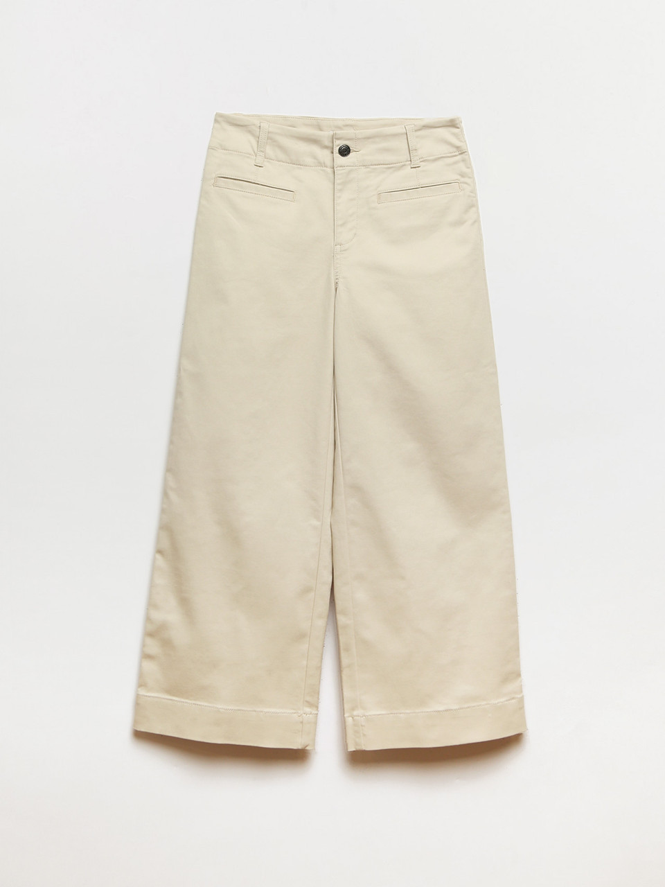 Haylie Wide Crop Jeans in Stone