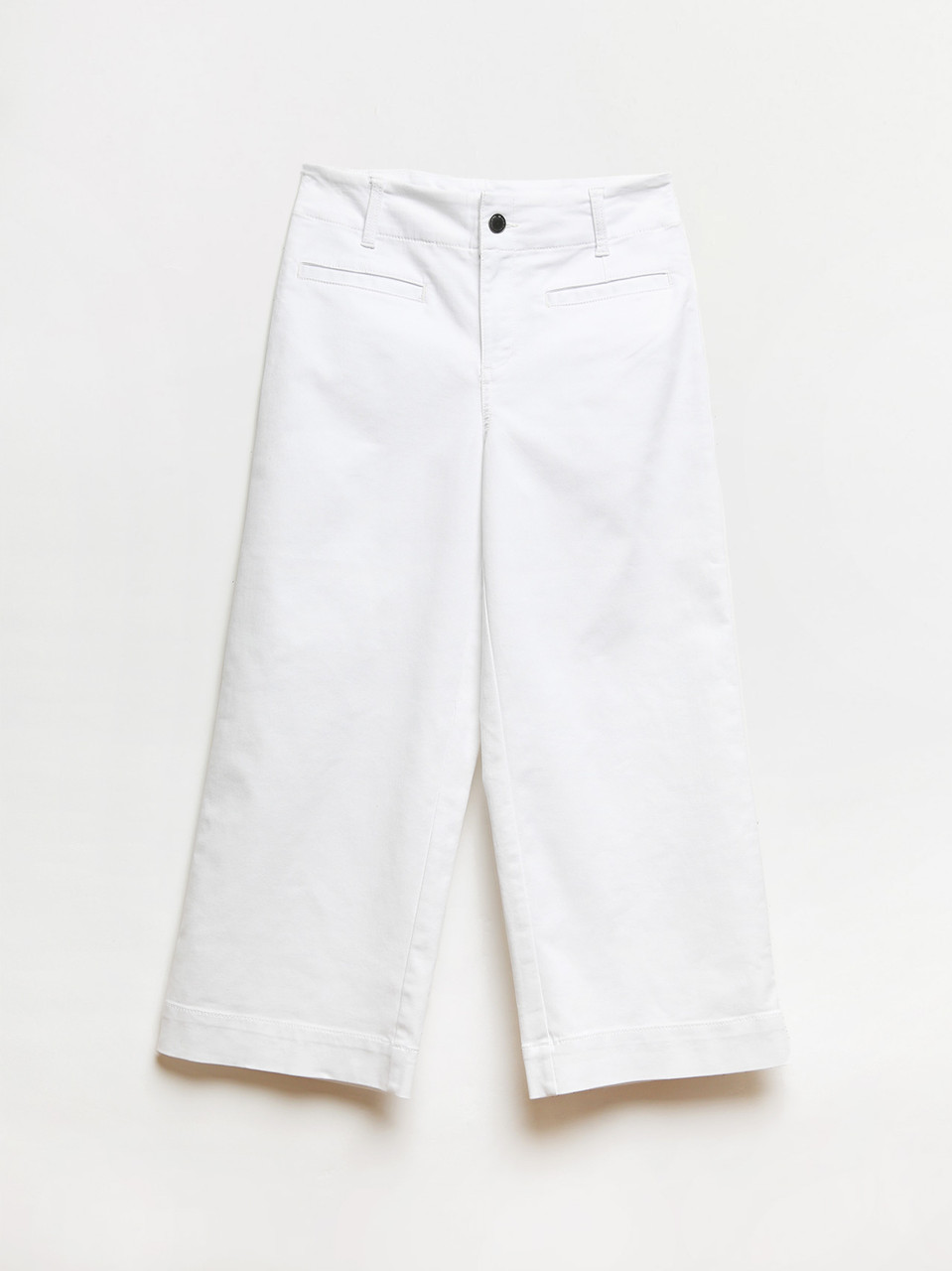 Haylie White Wide Crop Jeans