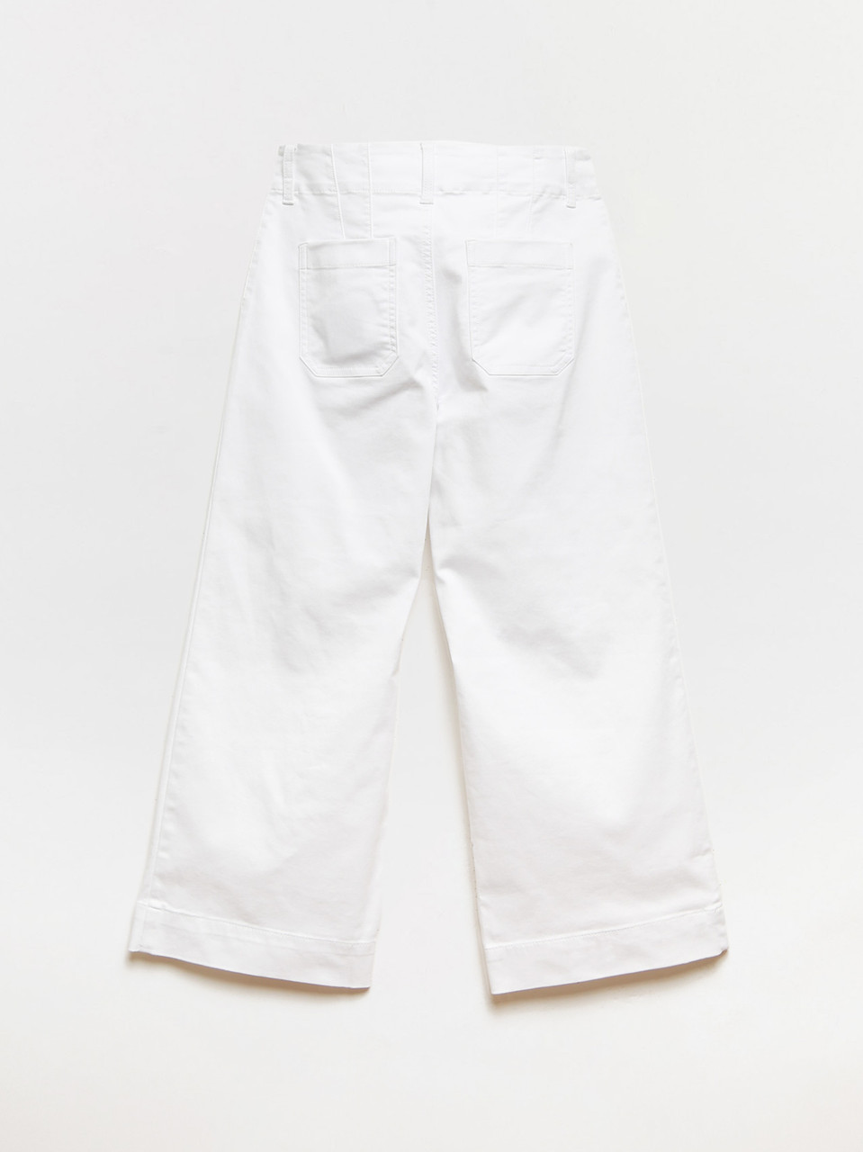 Haylie White Wide Crop Jeans