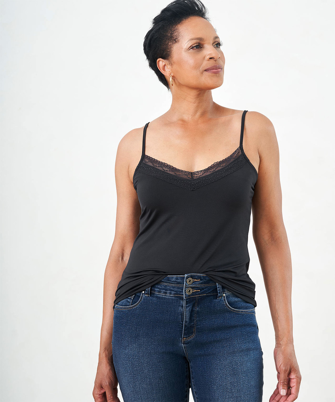 Lace Trim Cami Tank | Cleo