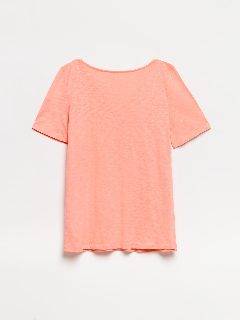 Short Sleeve Coral Crochet V-Neck T-Shirt