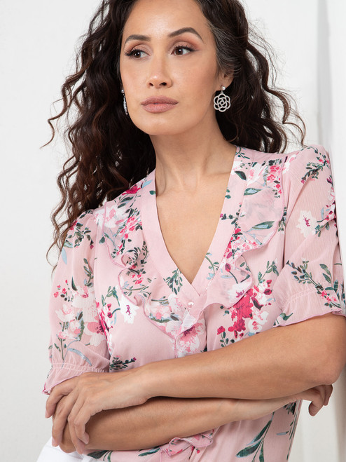 Petite Ruffle Chiffon Blouse