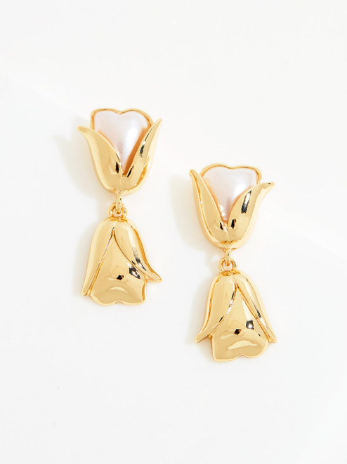 Gold Tulip Earrings