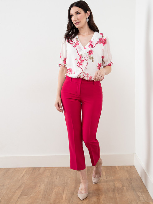 Leah Ankle Pant in Lipstick