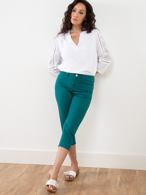 Lilly Peacock Denim Capris