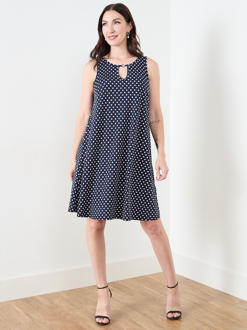 Ring Detail Knee-Length Dress