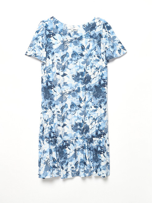 Petite Flutter Sleeve Scoop Neck Dress