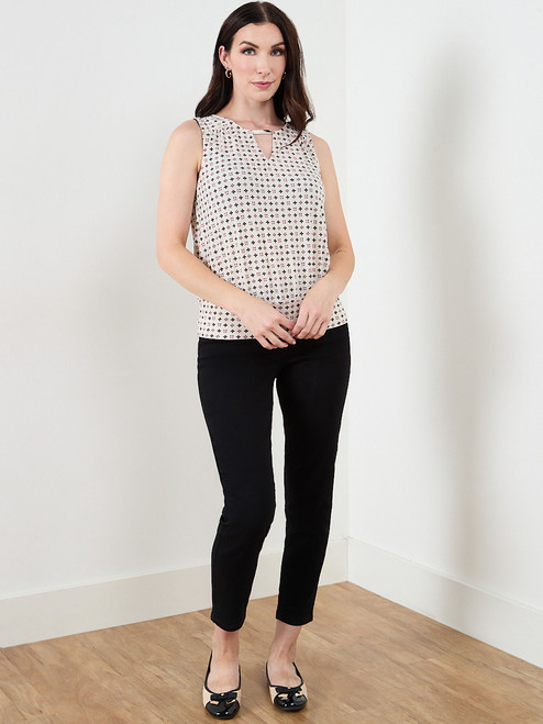 Sleeveless Metal Detail Banded Top in Sand