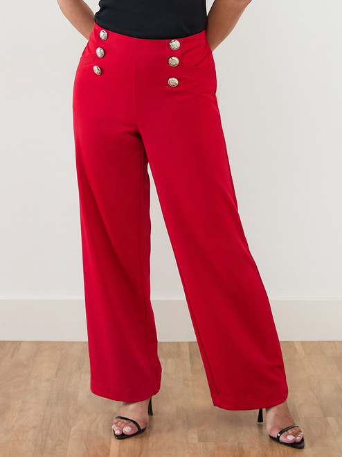 【INCHANT ME】Ribbed Belloa String Pants Tonia Wide-Leg Scuba Crepe Sailor Pants | Cleo