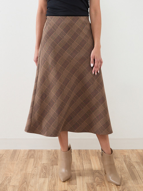 Bias Cut Skirt in Autumn Plaid