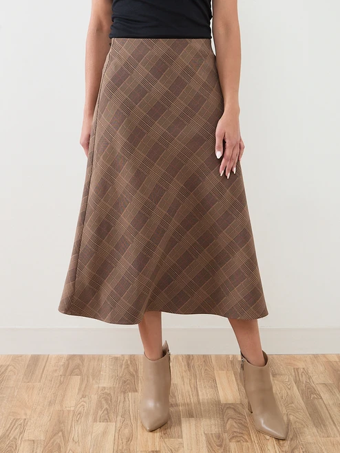 Bias Cut Skirt in Autumn Plaid